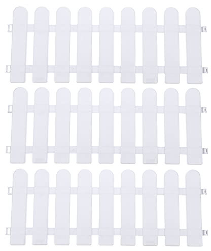 5 staccionate in plastica bianca per albero di Natale, decorazione per feste di nozze, decorazione bianca per giardino, prato, paesaggio, sentieri (bianco, 50 x 20 x 2 cm)