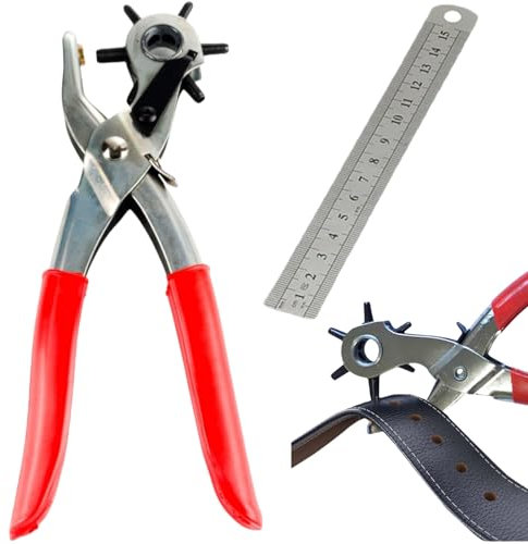 Pinza Fustellatrice,2 pezzi Pinza Fustellatrice per Cinture,Pinza per Buchi,Cintura Buca,Cintura Foratrice per Cinture,Pinza Buca Cinture,Pinza Buchi Cintura,per Carte,Cinturini Orologi,Cartone