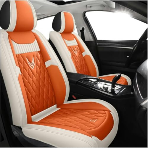 IXITAB Sitzbezüge Auto Autositzbezüge Universal Set für FIAT 500 New 500 Panda Auto Zubehör,orange Farbe