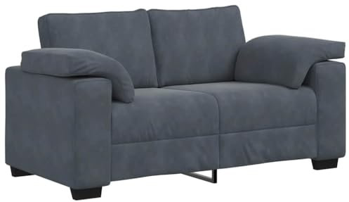 vidaXL Zweisitzer-Sofa Dunkelgrau 120 cm Samt, 2-Sitzer-Sofa, Couch, Wohnzimmer-Sitzmöbel, Sofa, gepolstertes Sofa, Wohnzimmersofa, 2-Sitzer-Couch