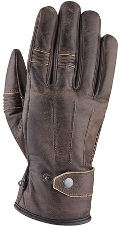 GEARX Motorradhandschuhe aus Leder im Used-Look, klassisch, modisch, für Moped, Touring, ATV, Quad, Reiten, Fahren, Fahrradhandschuh, Dunkelbraun, XL