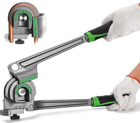 Manueller Aluminium-Rohrbieger, 180°-Rohrbieger, 3-in-1-Rohrbieger, 1/4 Zoll, 3/8 Zoll, 1/2 Zoll Außendurchmesser, Weichkupferrohrbieger, Biegewerkzeug für Kupfer-Aluminium-Rohre zur AC-Reparatur