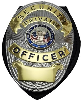 DOGOZ Insignia De Oficial Privado De Seguridad De Los EEUU con Estuche De Cuero Incrustado, Accesorio De Decoración De Traje