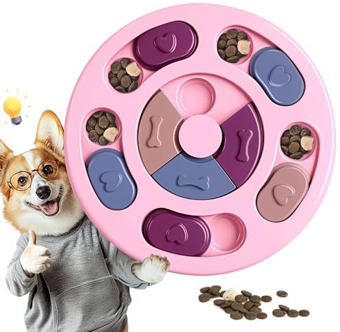 Hundespielzeug Intelligenz, Intelligenzspielzeug für Hunde, IQ-Training, waschbar, Intelligenzspielzeug für Hunde, waschbares Hundeleckerli-Spielzeug, Hundespielzeug für Welpen und Katzen(Rosa)