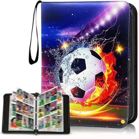 Sammelkarten Album, 50 Seiten 900 Fußball Karten Ordner sammelheft fussball karten fussball karten sammelalbum Karten Sammelmappe Sammelkarten, kompatibel mit allen Arten von karten (F)