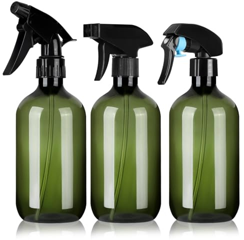3 Packs Flacon Pulvérisateur Vide 500ml, Vaporisateur Vide Avec Tête De Pulvérisation Réglable, Spray Bottle, Vaporisateur Plante Interieur pour Fleurs Plantes Cheveux Nettoyage Entretien Automobile