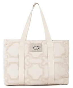 V73 Bolso maxi shopper Amy de esponja 73BS8W203 off white