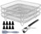 BommFu Rejilla para Freidora de Aire Cuadrada,Rejilla para Beicon de Freidora de Aire de 20 cm - Juego de 13 Piezas de Bandejas de Secado Apilables Antiadherentes de Acero Inoxidable para Cocinar
