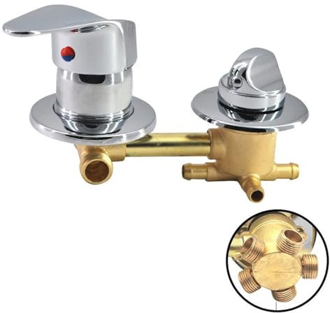 Valvola miscelatore doccia a 5 vie con filtro in ceramica, regolabile, controllo dell'acqua calda e fredda, 9/10/12,5/14,5 cm, soluzione idraulica durevole per la ristrutturazione del bagno