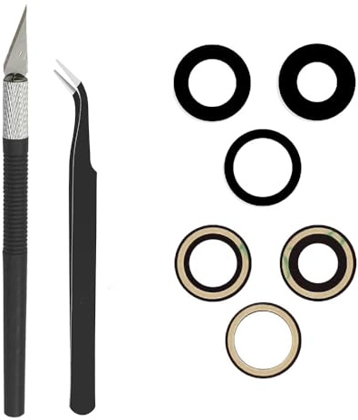 S&L ENTERPRISE Back Rear Camera Glass Lens Replacement Compatible with iPhone 13 Pro / 13 Pro Max 2021 with Double Sided Adhesive, Anti-Static Tweezers & Precision Knife Repair Tool Kit