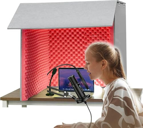 MYXJX vocal booth, Sound Proof Box Microphone Isolation Booth Cube, for Home Studio, Music Recording