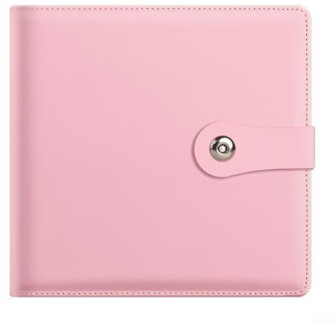 Gdfnmogo 100 Taschen, doppelseitiges Banknoten- und Briefmarken-Aufbewahrungsalbum mit 25 Blatt, großes Sammelbuch für Geldscheine, Postkarten, Tickets und (Rosa)