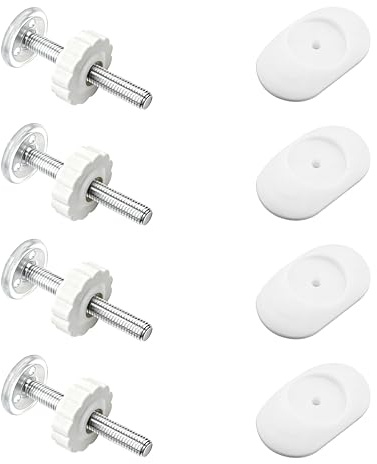 4 Set Viti a Pressione per Cancello per Bambino: 4 Protezioni di Sicurezza per Pareti per Cancelletti per Scale e 4 Pz M10 Viti di Serraggio per Asta Cancelletti per Bambini Animali Domestici,Bianco
