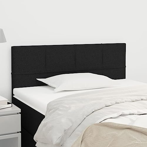 Holamys Schwarzes Stoffpolster für Betten, 90x5x78/88 cm, gepolstert, höhenverstellbar, Robustes Einzelteil für Ihr Schlafzimmer, stilvolle Bettlehne