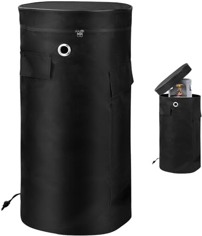 AROMUJOY Housse pour bouteille de gaz de 11 kg, housse de bouteille de gaz 33 x 66 cm, tissu Oxford 600D, housse de bouteille de gaz avec fermeture éclair et poche latérale, housse pour bouteille de