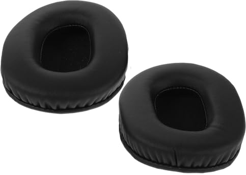 Zerodeko Lot de 2 Coussinets d'oreille Ovales en Mousse 100X80 MM, Housses Universelles pour Casques Audio et Écouteurs, Protection Oreille Cache-Poussière Noir
