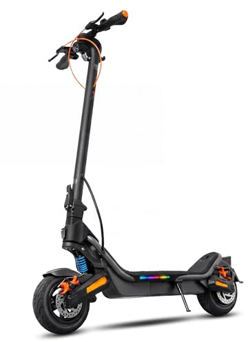 LAELIN RS-Serie E-Scooter mit Straßenzulassung und Fingerprint Sensor (20 km/h, bis zu 85km Reichweite, 45% Steigung, Schlauchlos, Dual-Bremsen, Display, App, TCS)