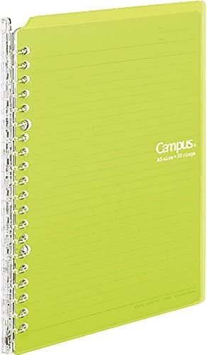 Kokuyo Campus Smart Ringbuch, bis zu 25 Blatt, A5, 20 Löcher, Gelbgrün (RU-SP130YG)