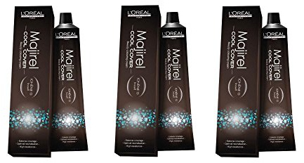 Lot de 3 : L'Oréal Majirel Cool Cover Crème Couleur des cheveux 50 ml majir. 8 Cool Cover Blond Clair
