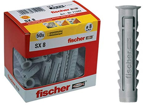 Fischer, Tasselli SX 8 Y per Muro pieno e Mattone Forato