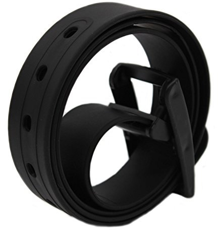 MEISHINE® 115 * 3.5cm Unisex Candy Colour Gürtel aus Silikon Perfect Für Damen/Herren (Schwarz)