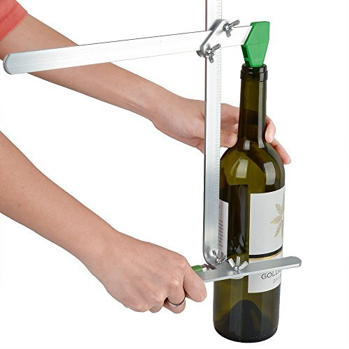 Yosoo Taglia Bottiglie di Vetro Professionale, Tagliavetro Diamante Regolabile con Base Stabile per Birra Vino Lampada, Kit Fai da Te Sicuro