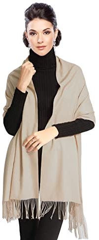 Moschen-Bayern Pashmina Stola Damen für Abendkleid Kaschmirstola Kaschmir Schal Umhang Paschmina- Beige