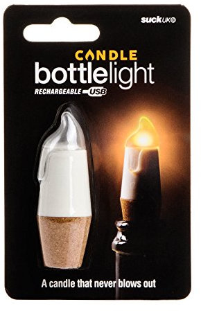 Suck UK Rechargeable Cork LED Bottle Lights | USB Candle Shape White Lights for Wine Bottles & Jars Mood | Unique Home Decor | Recycle Empty Bottles to Party Lights | Novelty Gift for Light Lovers