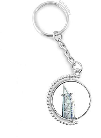 DIYthinker Burj al-Arab Luxushotel Dubai Drehbare Schlüsselanhänger Ringe 1.2 Zoll x 3.5 Zoll Mehrfarbig
