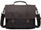 Kasgo Messenger Bags for Men, 15.6 inch Waxed Canvas Laptop Satchel Bag Water Resistant Vintage Leather Briefcase Business Shoulder Bag with Removable Strap, Grey and Brown