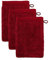möve Superwuschel Waschhandschuh 15 x 20 cm aus 100% Baumwolle, ruby 3er Set