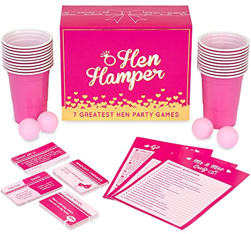 Hen Hamper - 7 Hilarious Hen Party Games (Bubbly Pong, Mr & Mrs, Hen Charades, I Have Never, Who Knows The Bride Best, What Am I, Truth or Dare)