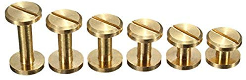 MJJEsports 4-15Mm Vis Bouton Arrière Goujon Vis Laiton Clou Cuir Ceinture Chicago Rivet - 15Mm