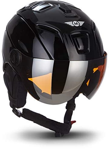 MOTO Helmets K96 · Ski-Helm Snowboard · Damen & Herren · EN-1077 Zertifiziert (Black, M (55-58cm))