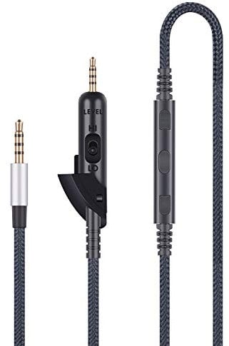 Audiokabel Ersatz kompatibel mit Bose QC15 QuietComfort 15 Kopfhörer, Audiokabel kompatibel mit iPhone, Apple-Geräte, Kabel mit integriertem Mikrofon und Lautstärkeregler