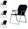 FineHome 4er Set Campingstuhl Stoff Oxfort Schwarz/Metall Anglerstuhl Regiestuhl Angelstuhl Klappstuhl Faltstuhl B 53 x T 46 x H 74 cm