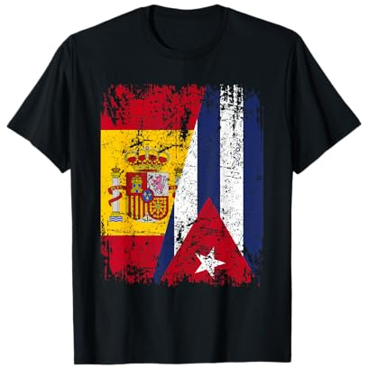 CUBA ESPAÑA BANDERA de la AMISTAD CUBA Camiseta