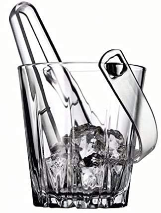 Clear Glass Ice Bucket with Tongs & Carry Handle (Karat)