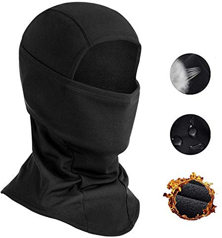 Lyeiaa Sturmhaube Fahrrad, Winter Gesichtshaube Face Shield Motorrad Ski Schlauchtuch Mundschutz Halstuch Bandana Schlauchschal für Damen & Herren, Schwarz