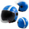 Casque Moto Jet Brillant ECE 22 06 Visière Bleu Graphique Blanc Open Face XXL