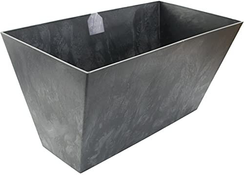 Large Deep 60cm Charcoal Grey Plastic Trough Planter Plant Pot Rectangle Planter