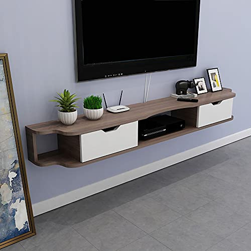 Wandbehang TV-Schrank, TV Schrank Hängeboard mit 2 Schubladen, Lowboard Hängeschrank Wohnwand FüR Wohnzimmer Schlafzimmer, Platzsparend/D / 120cm