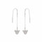 Cute Mouse CZ Threader Tassel Earrings Sterling Silver 925 Dainty Crystal Rhinestone Long Chain Ear Line Dangle Charm Drop Hoop Stud Earring Statement Ear Jewelry Lovely Gifts for Women Girls