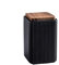 Gelory Ceramic Storage Jars Food Storage Canister with Seal Wood Lid Kitchen Storage Jars Airtight for Serving Flour Sugar Cereal and Snacks (Black,Large)
