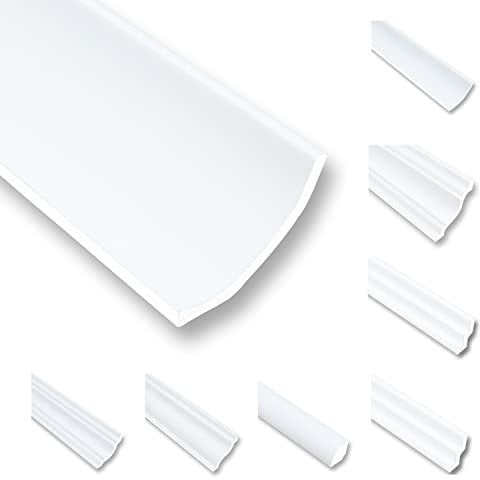 Listones de techo de poliestireno XPS de 20 metros, color blanco, 70 x 60 mm, perfiles decorativos de poliestireno, molduras de techo, paquete ahorro NA10