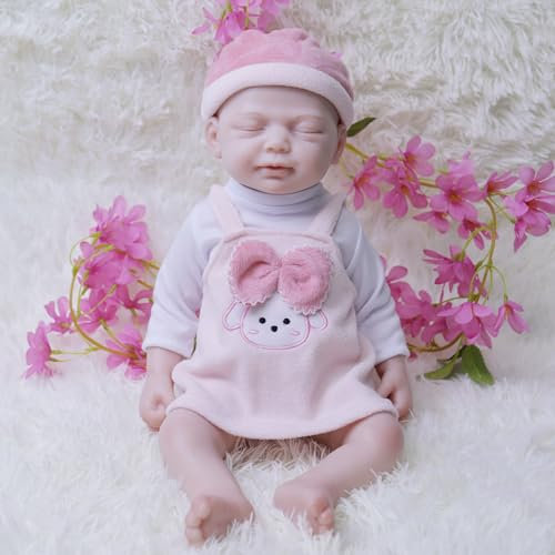 COSDOLL Realistische Silikon Reborn Babypuppe 45 cm - Lebensechte Babypuppen Mädchen Vollsilikon Babypuppes, Geschenke Für Mädchen Kinder 6+