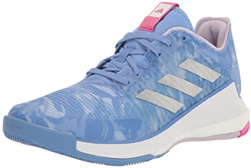 adidas Damen Crazyflight Schuhe Hallenturnschuh, Blue Fusion Silver Metallic Lucid Fuchsia, 37.5 EU