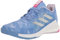 adidas Damen Crazyflight Hallenturnschuh, Blue Fusion Silver Metallic Lucid Fuchsia, 37.5 EU
