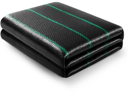 KEPLIN Heavy Duty Weed Control Membrane – 125gsm Woven Polypropylene, UV Stabilised, Water Permeable Ground Cover Fabric for Gardens, Patios, Driveways, Gravel & Landscaping (2M x 5M)