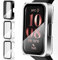 ivoler 3 Stück Hard PC Hülle mit Glas Displayschutz für Honor Band 7 / Band 6 / Huawei Band 7 / Band 6, Vollständige Abdeckung Schutzhülle Ultradünne Kratzfest Schutz Case, 2 Transparent + 1 Schwarz